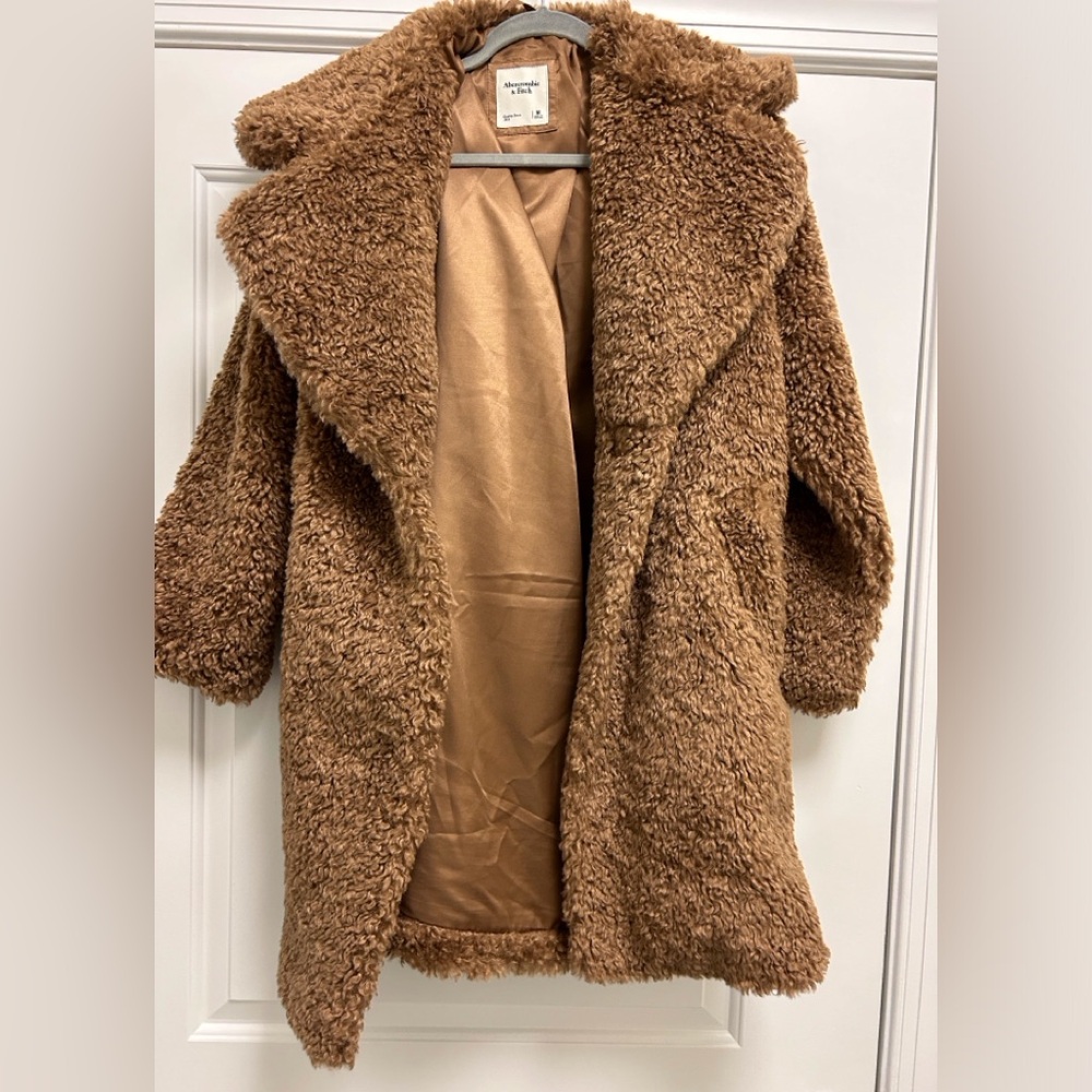 Abercrombie Faux Fur Long Teddy Coat
